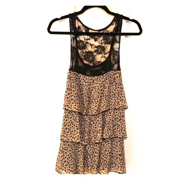 Jeanette Plus Tops - Dressy leopard tank top plus size